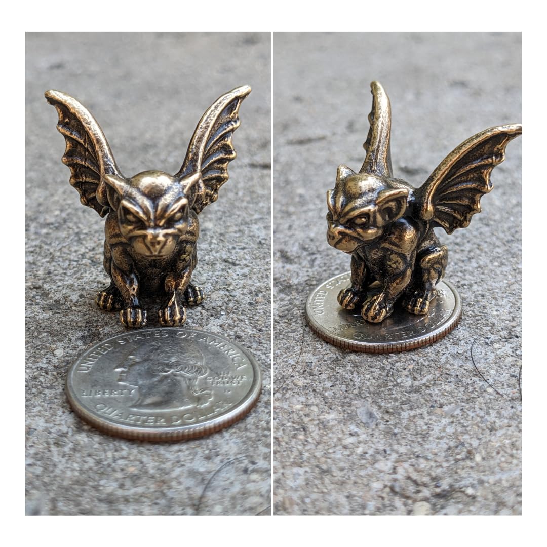 Brass gargoyle sculpture for mantel or shelf display