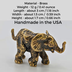 Solid brass elephant desk ornament