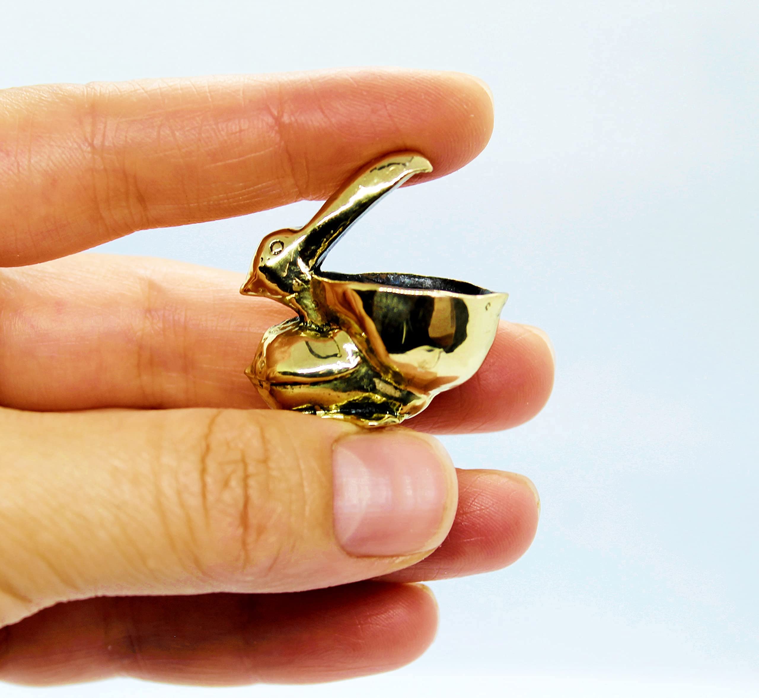 Solid brass pelican bird statuette decorative piece