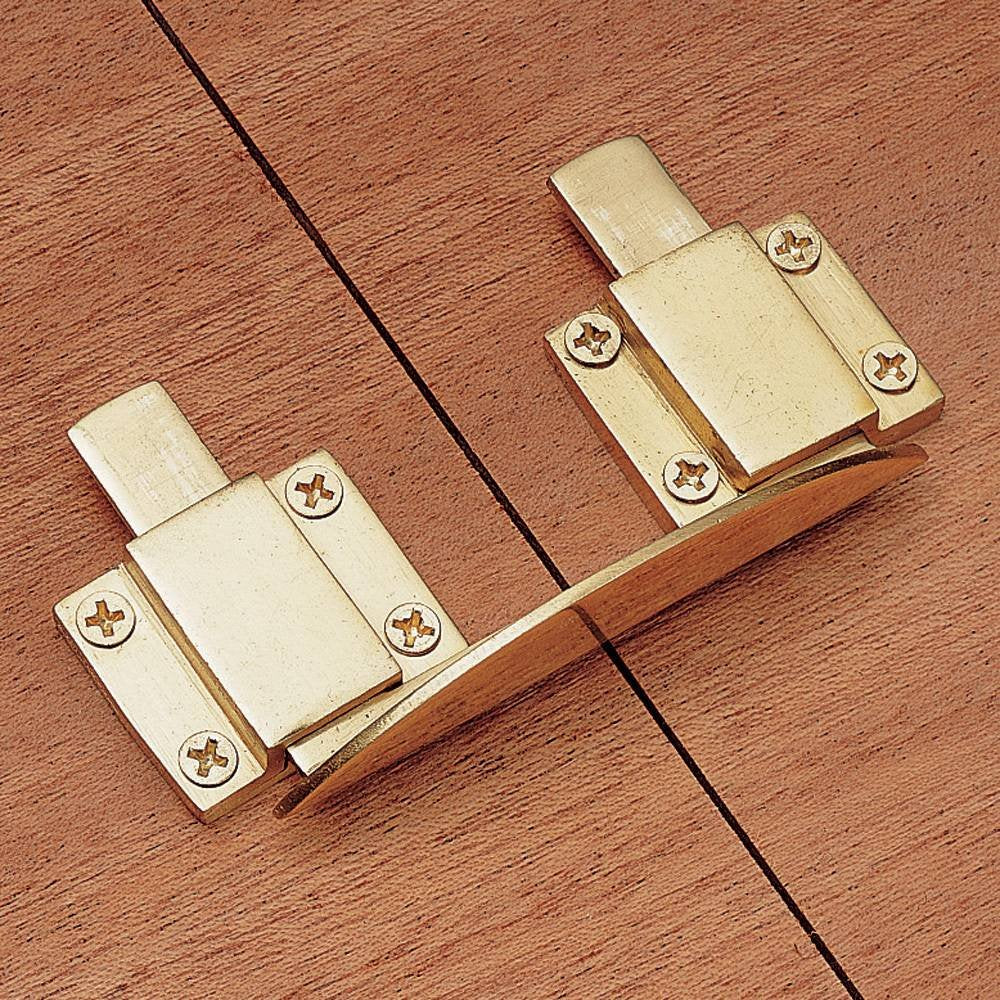Solid brass table keeper latch for heavier table leaves and furniture