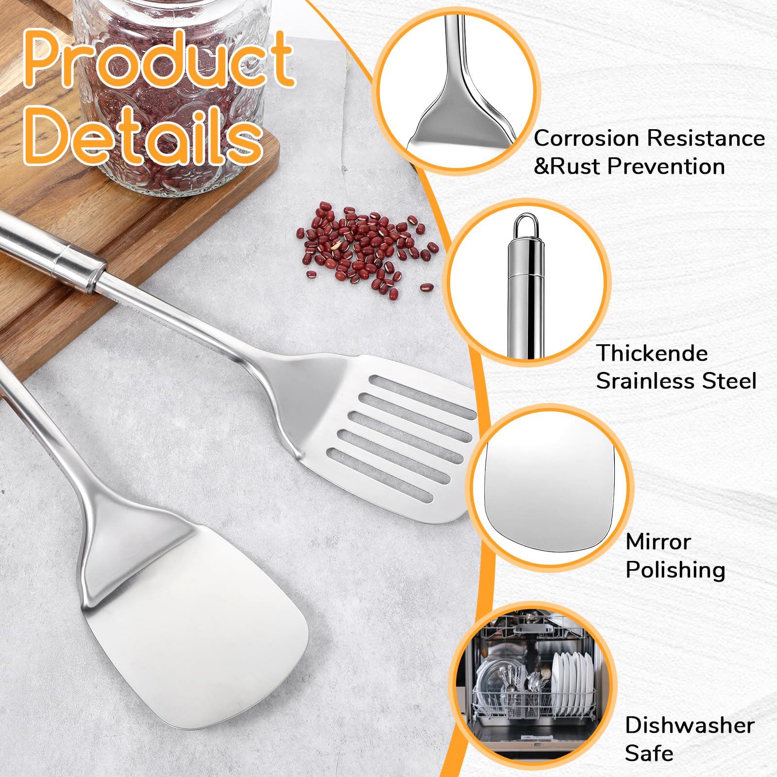 Slotted spatula designed for draining grease