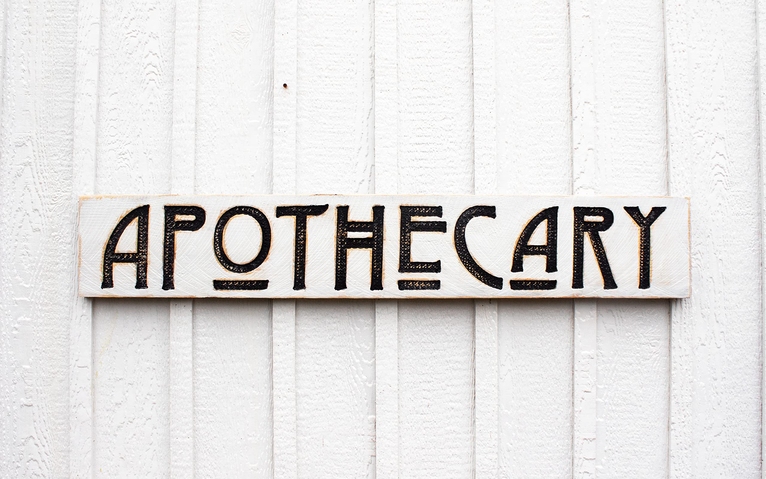 Handcrafted Apothecary sign North Carolina studio rustic distressed finish