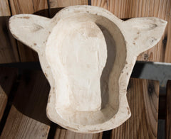 Dough bowl with natural wood grain for farmhouse decor