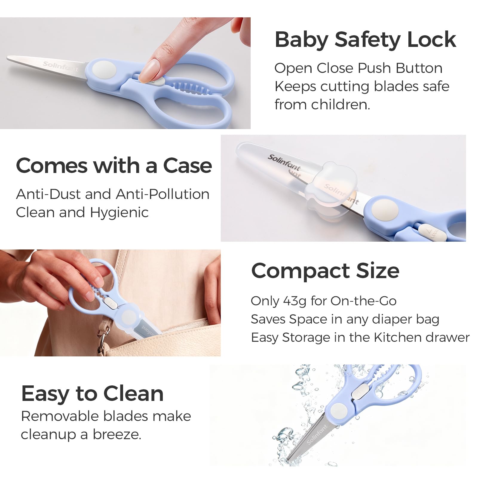 Rust resistant stainless steel construction Solinfant scissors