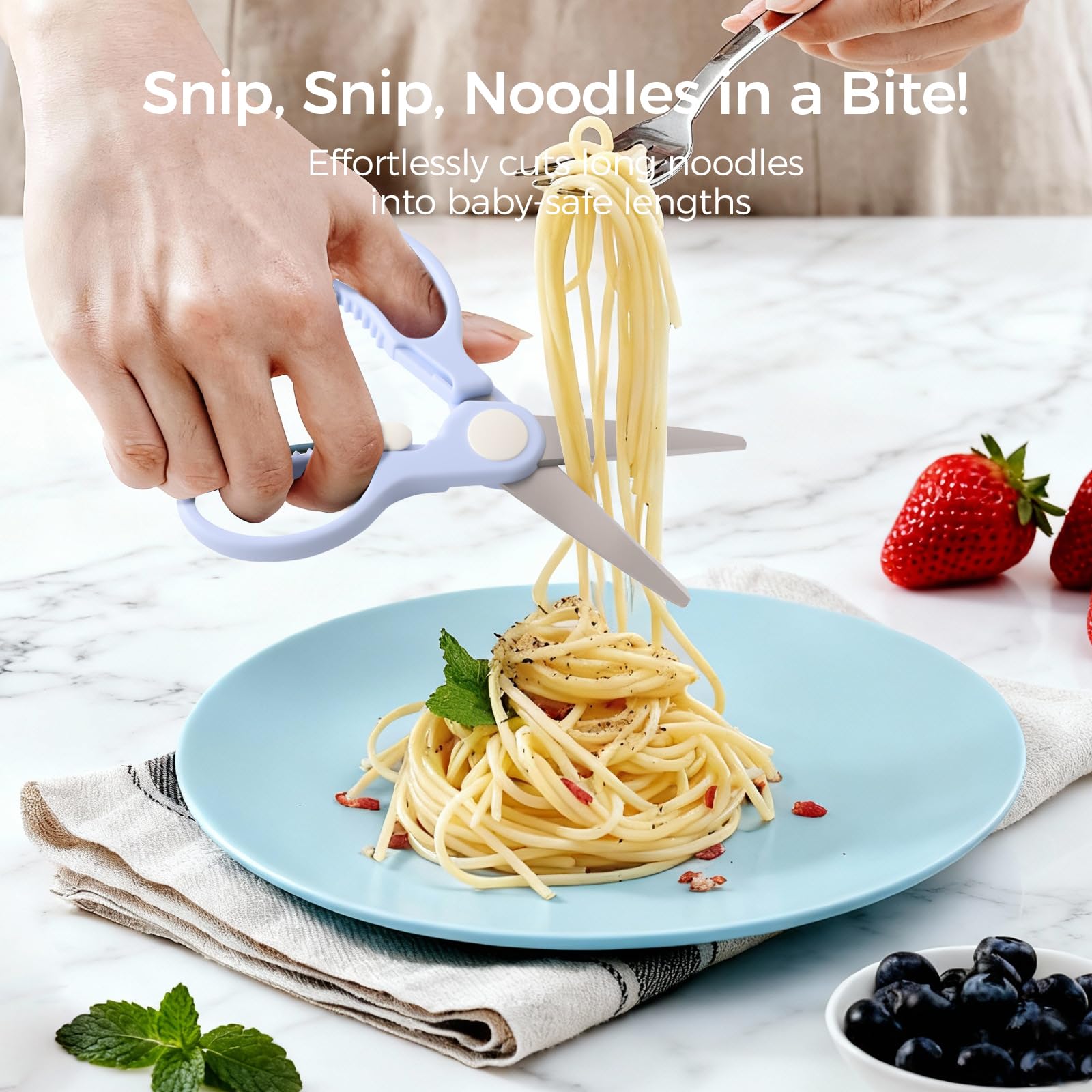 Detachable blades for easy cleaning on Solinfant scissors
