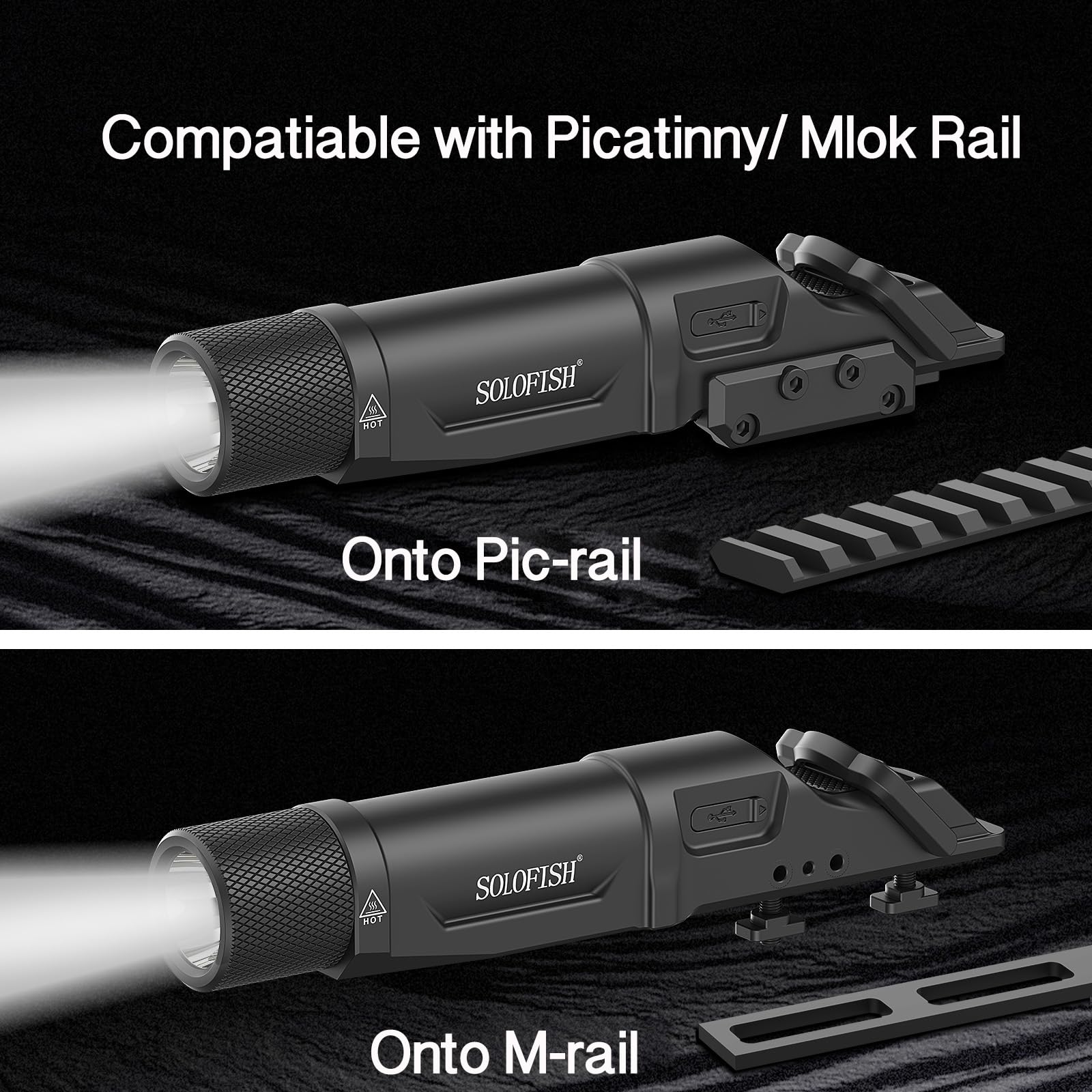 1750 lumen flashlight with 240 m beam distance