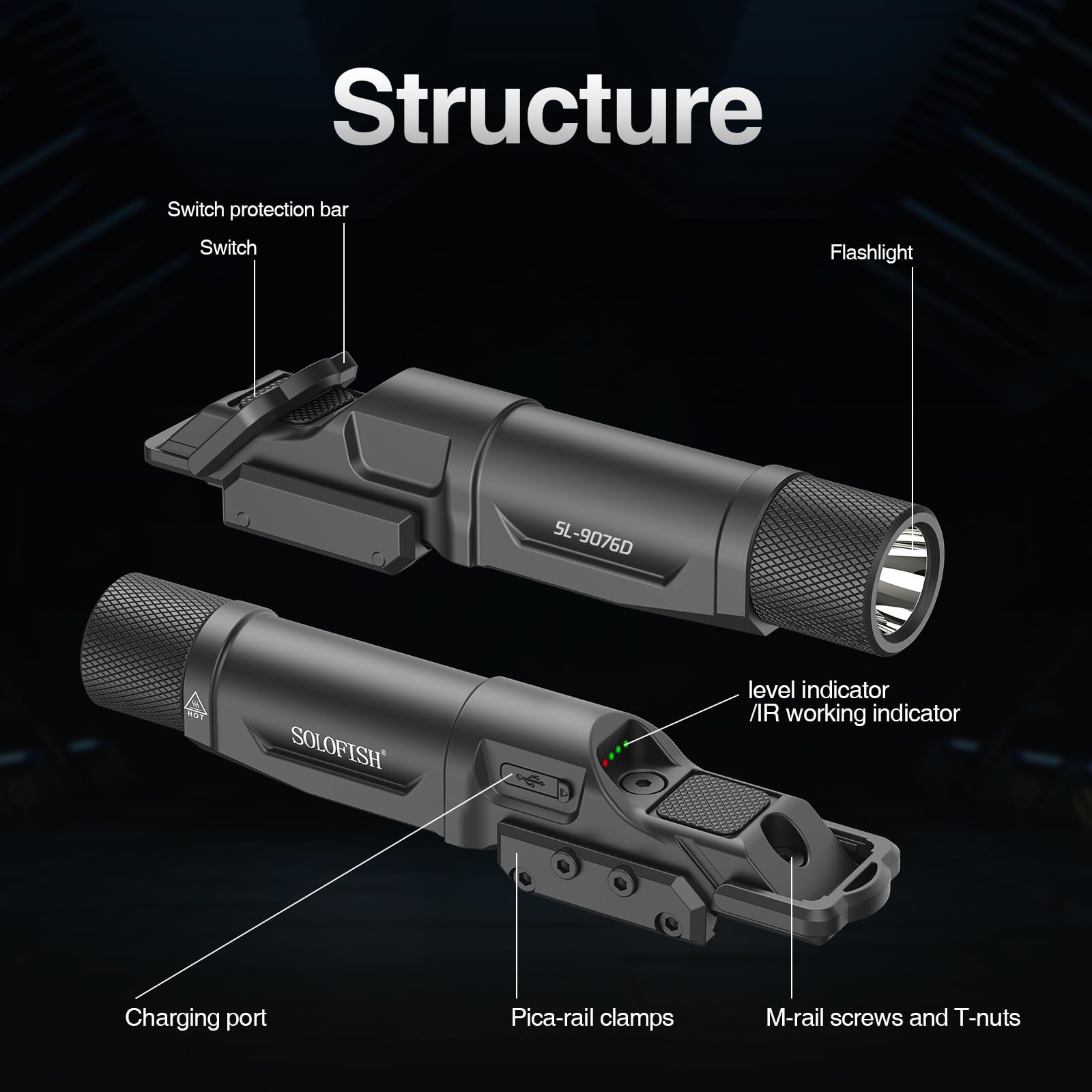 Minimal barrel shadow with 1750 lumen beam distance