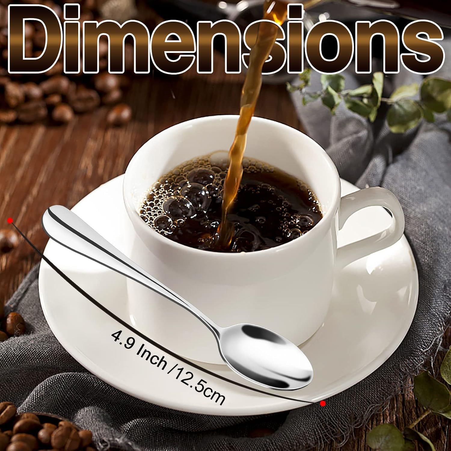 Demitasse espresso spoons 4.9 inch mini coffee spoons
