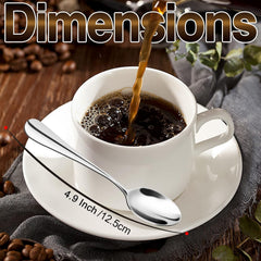 Demitasse espresso spoons 4.9 inch mini coffee spoons