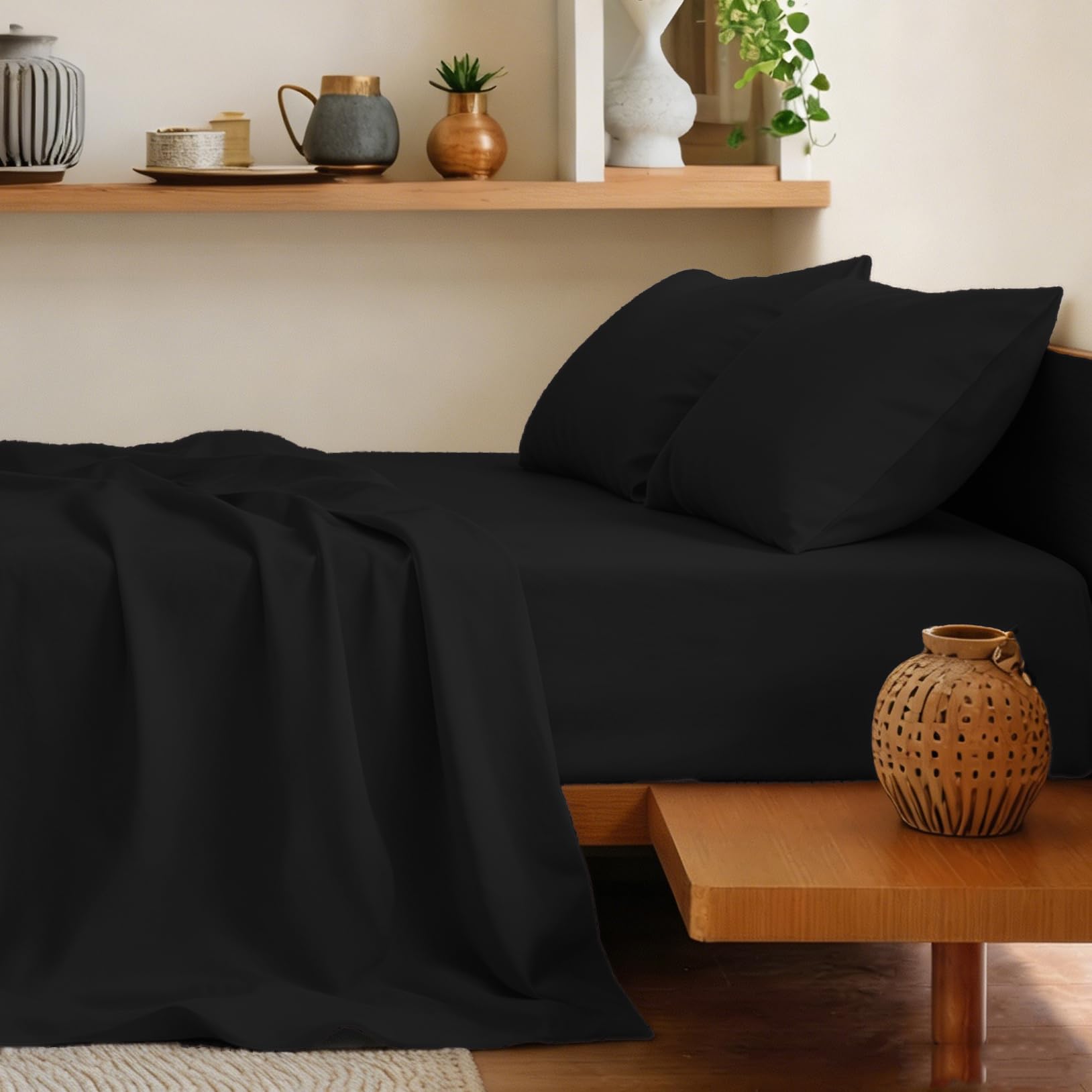 Close up of Sonoro Kate Tencel sheets with silver ion protection Queen size