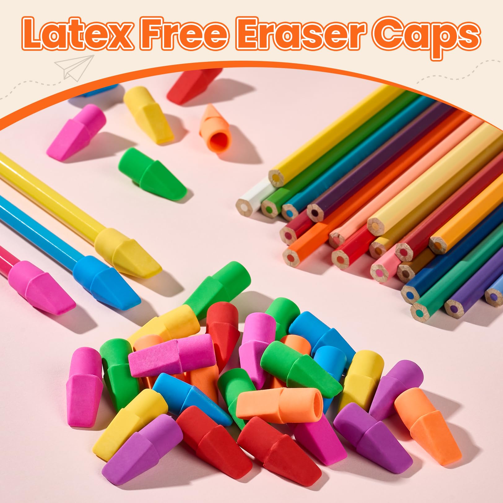 Classroom bulk erasers Sooez cap toppers