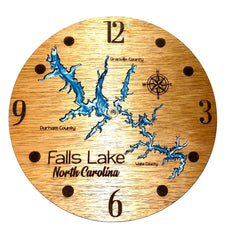 Sooner Tide Creations wall clock with river map 12 inch diameter
