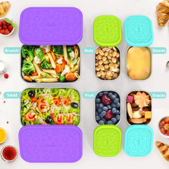 SOPHICO 24 oz lunch boxs for kids stainless steel with silicone lid