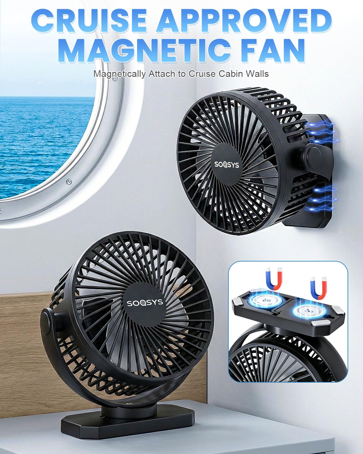 12000mAh rechargeable battery powered travel fan