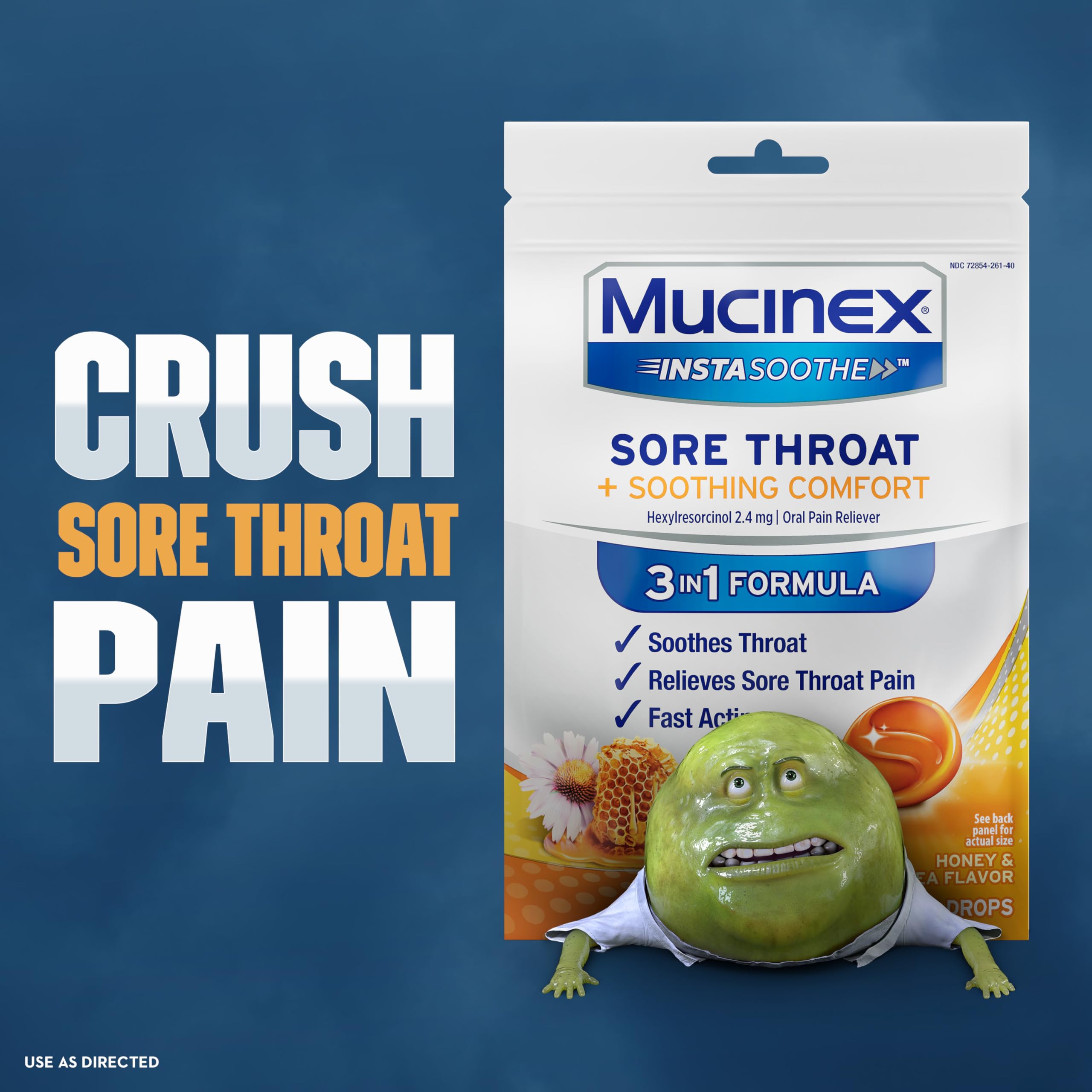 40 drops pack of Mucinex sore throat drops