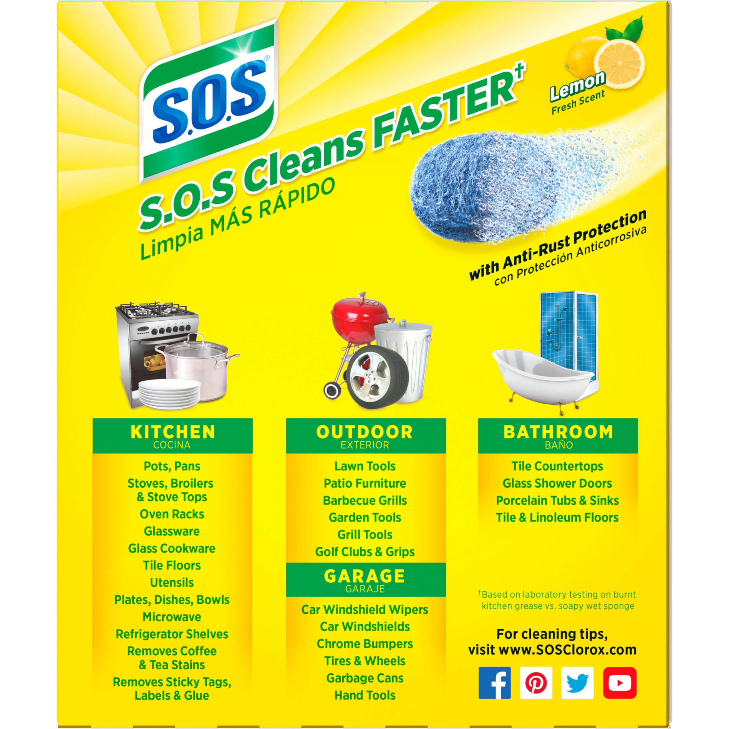 S.O.S steel wool soap pads 10 count for ovens grills