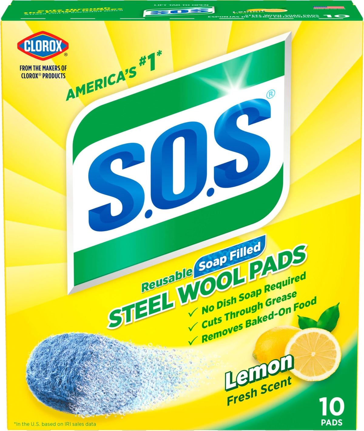 S.O.S steel wool soap pads 10 count pack