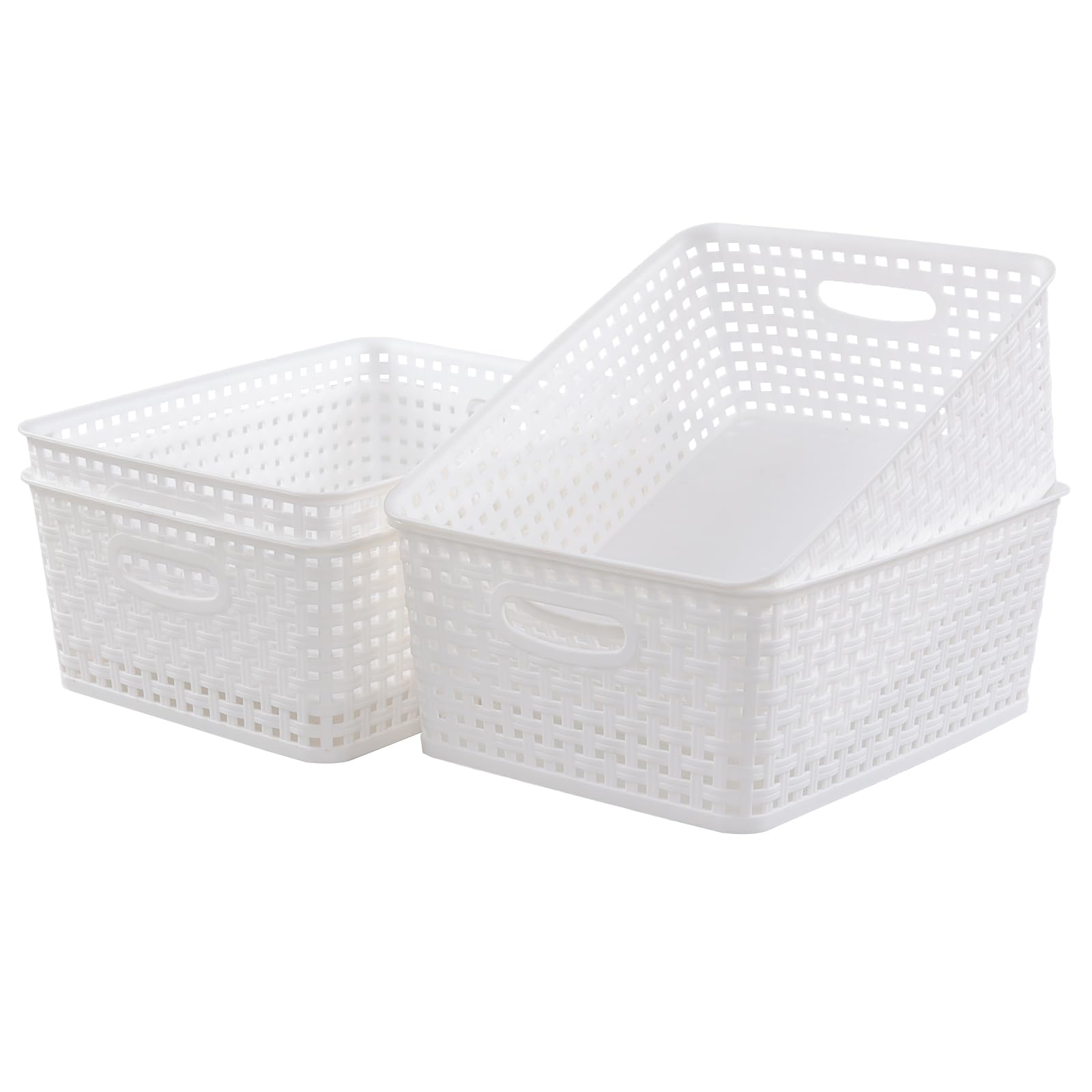 Sosody storage baskets 8 L white 4 packs on shelf