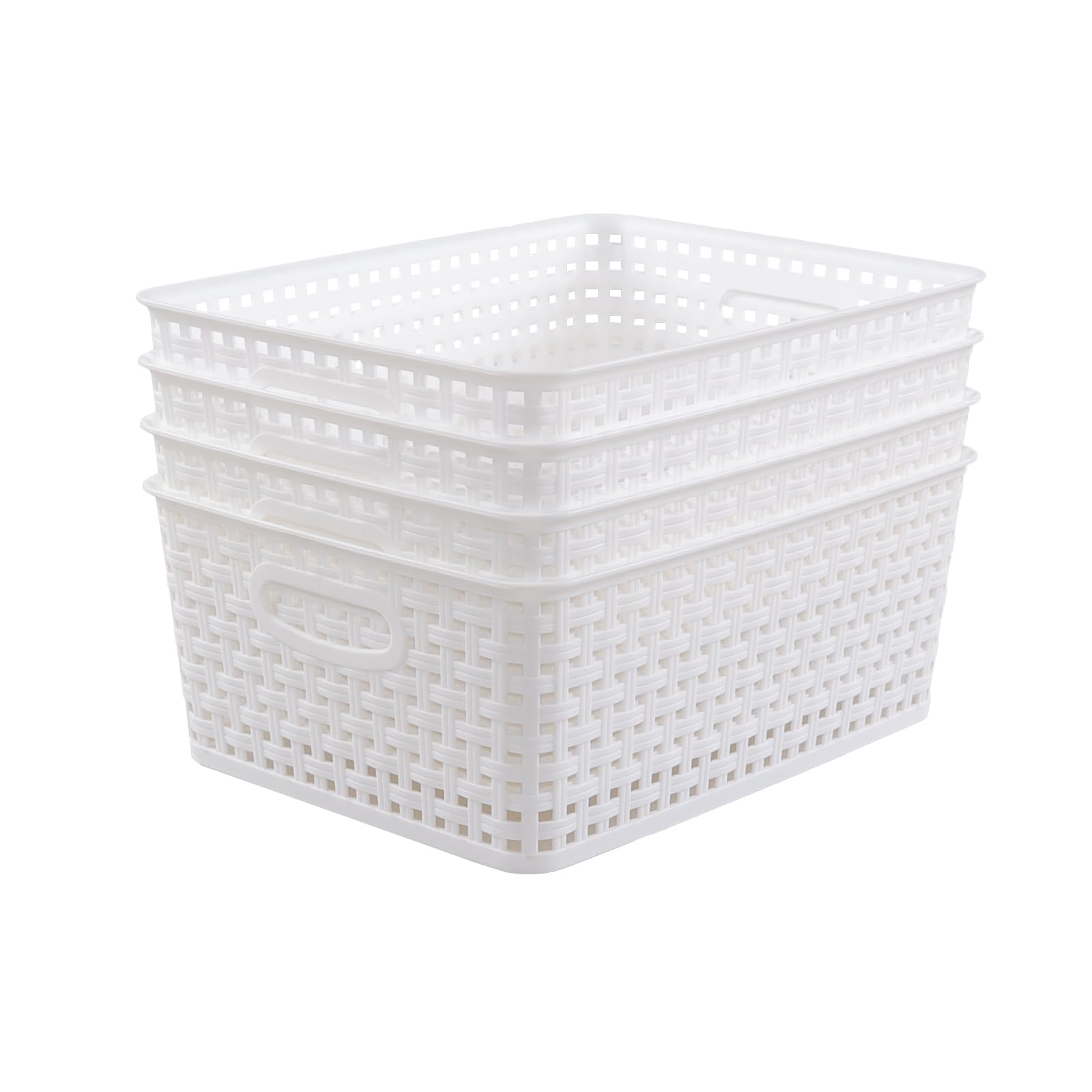 White Sosody plastic storage baskets 8 L for kitchen and office