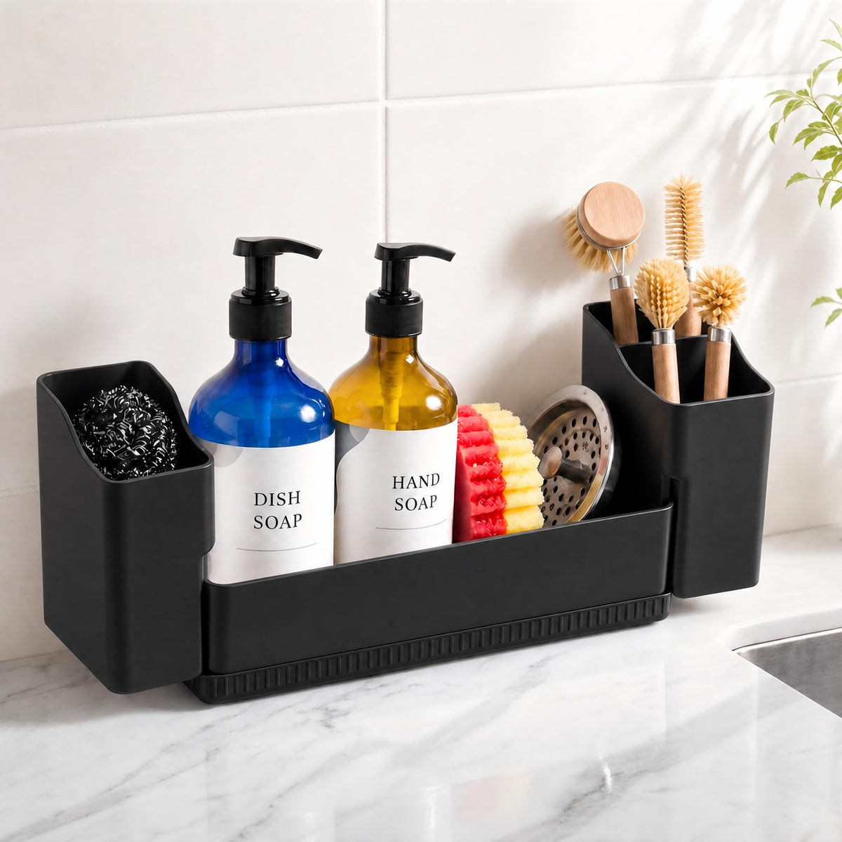 Sotfamily sponge holder kitchen sink black