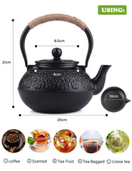 Sotya teapot with twine wrapped handle ergonomic design