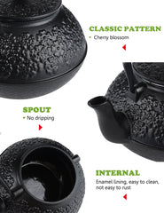 Sotya cast iron teapot enamel interior rust protection