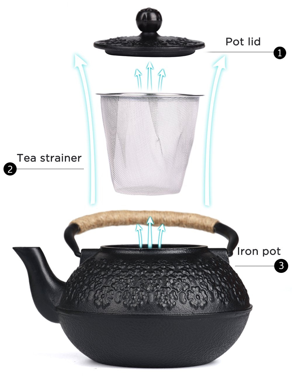 Sotya teapot stainless steel infuser removable