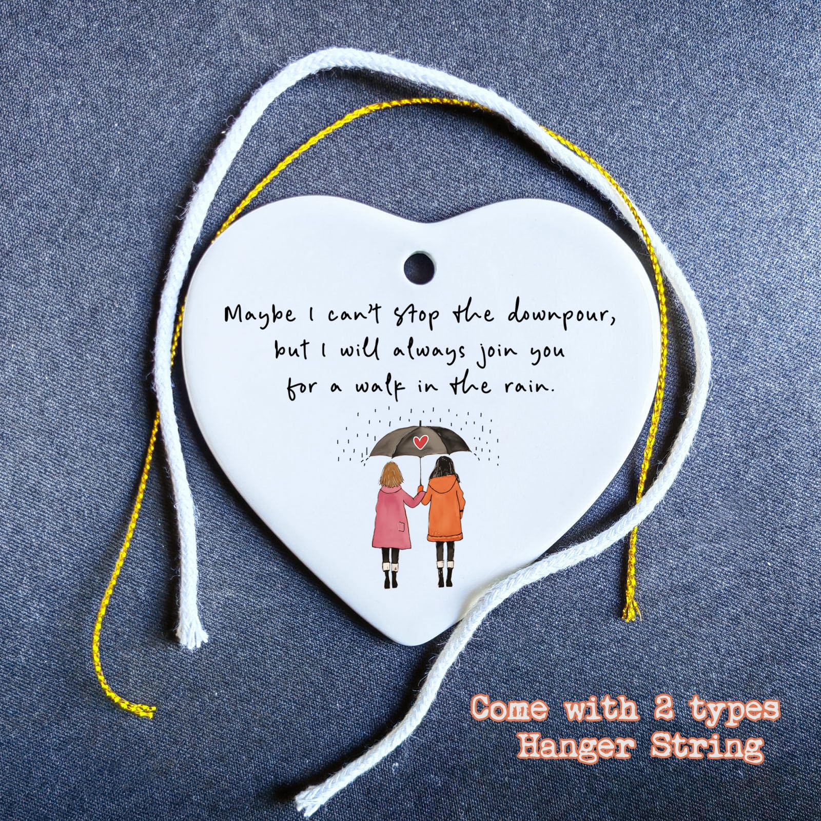 Walk With You In The Rain Ornament friendship keepsake