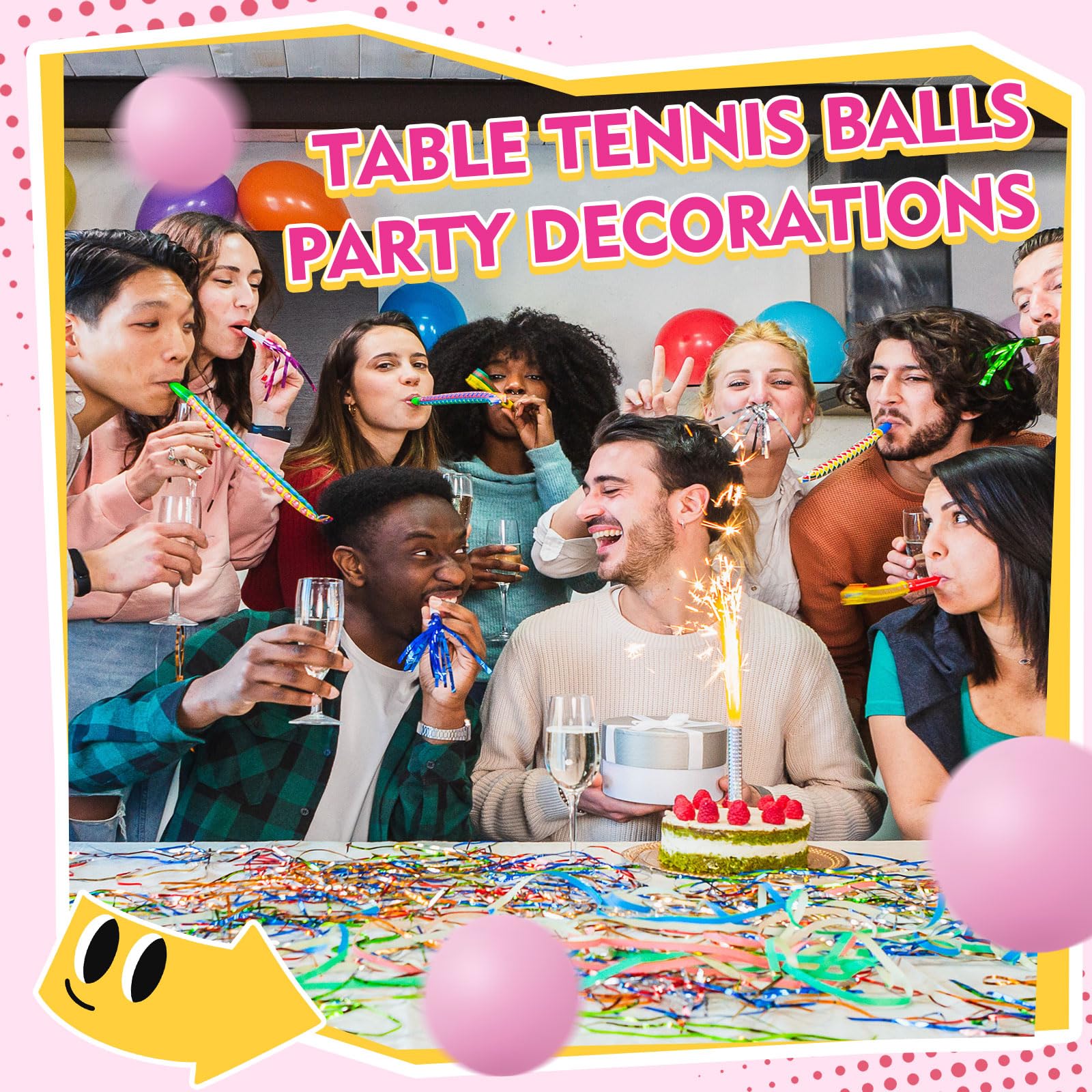 Soulchen 12-pack pink table tennis balls product image set