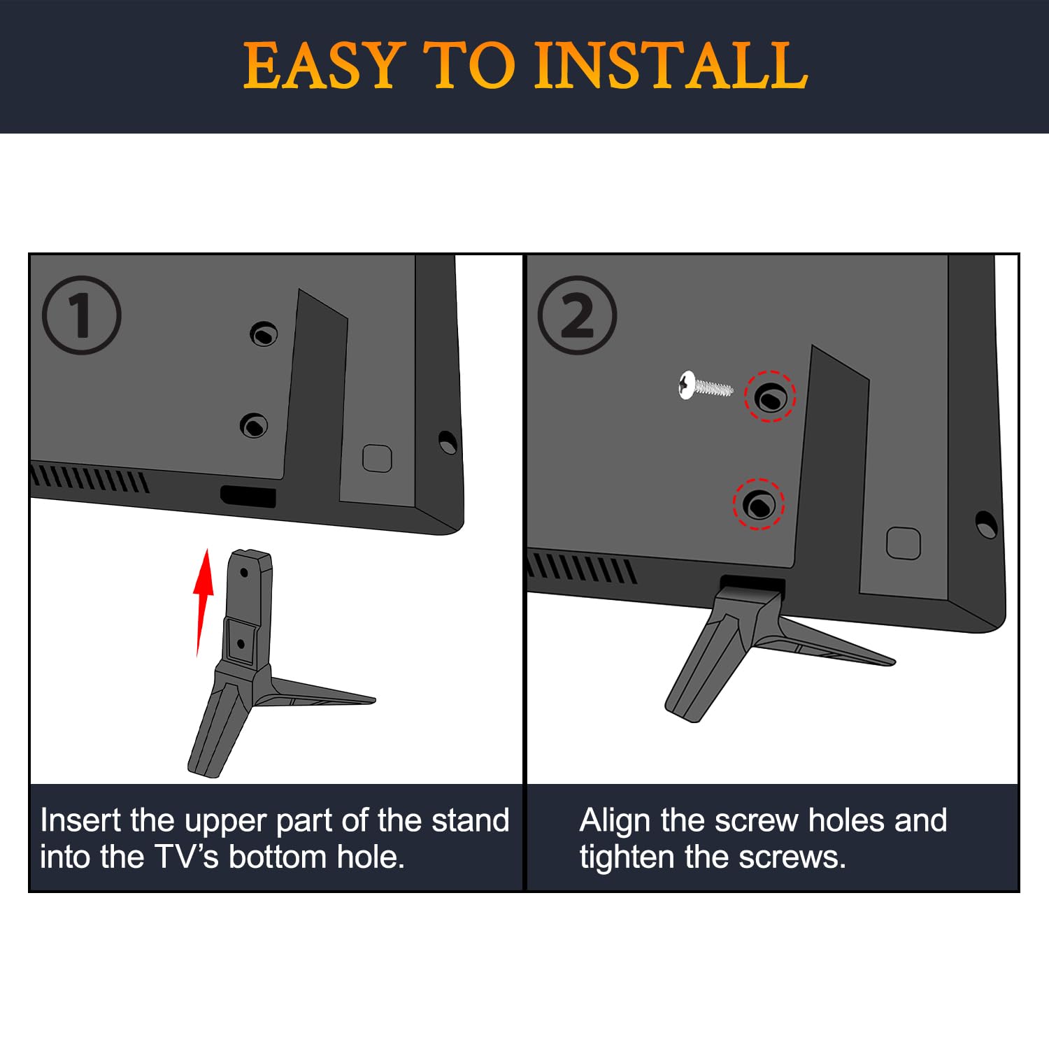 Black SOULWIT TV Stand Legs for listed models