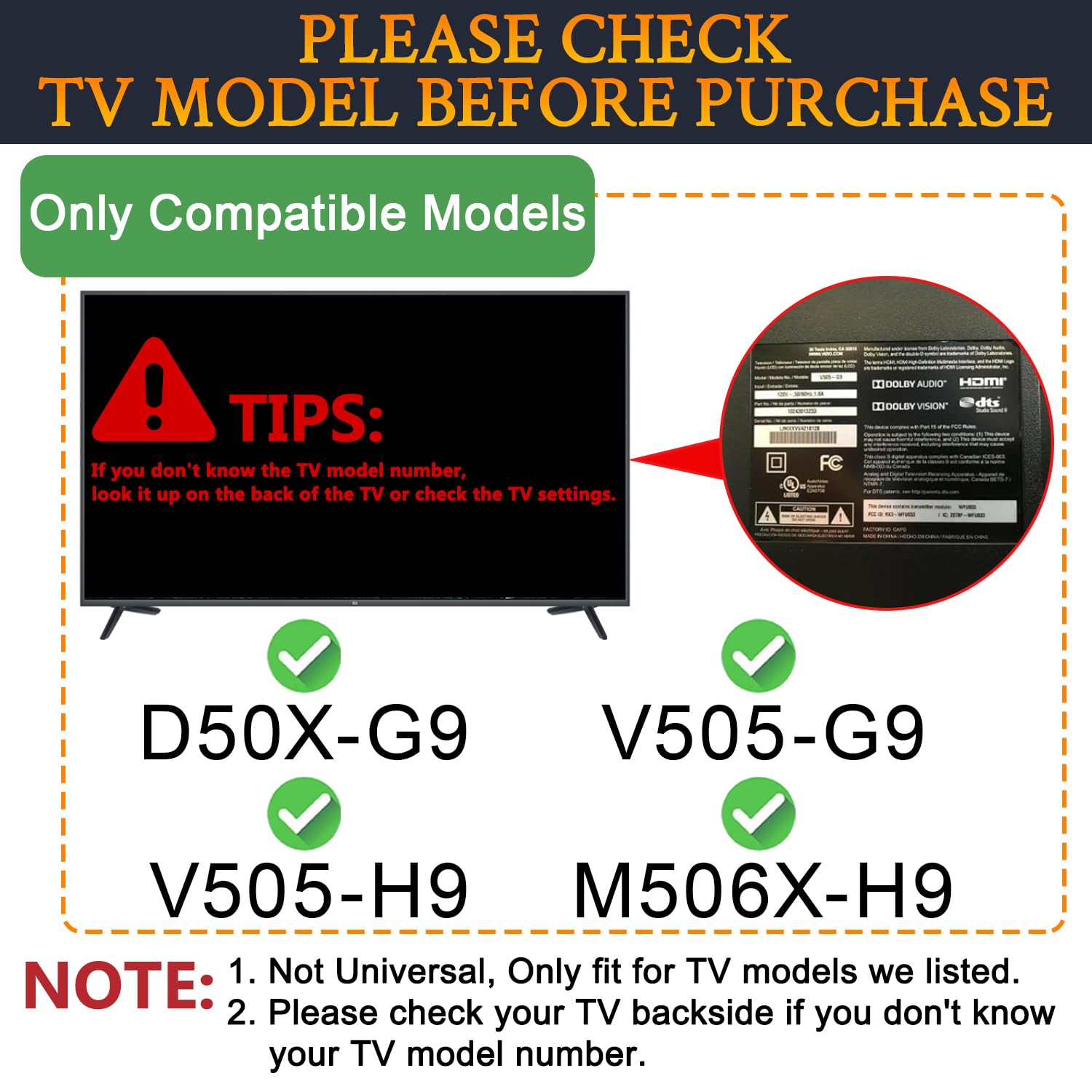 SOULWIT Vizio V505-G9 TV Stand Legs compatibility