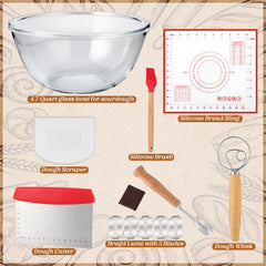 Clear glass bowl for sourdough fermentation 27x12.6 cm