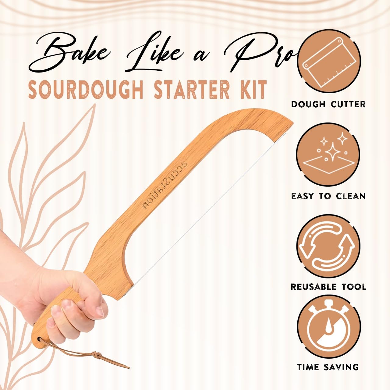 sourdough bread slicer with double sided serrated blade
