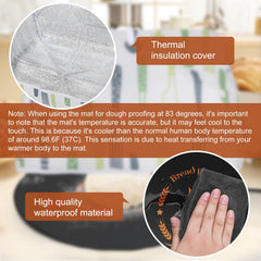 Sourdough riser warming mat with insulated cover