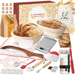 Sourdough Starter Kit with scale and banneton baskets for beginners