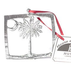 South Carolina flag gift pewter ornament by House of Morgan Pewter