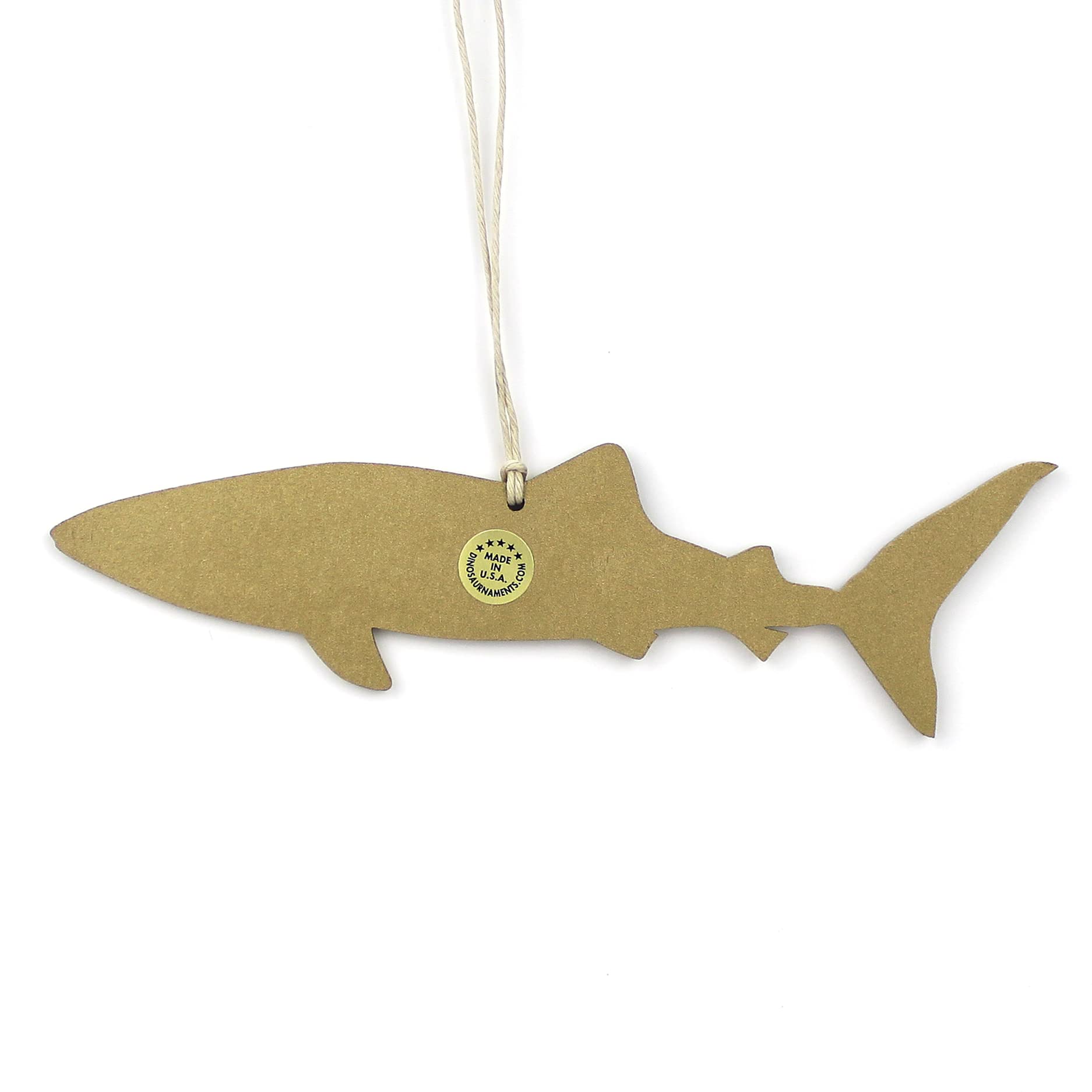 Made in U.S.A. (South Florida Studio) whale shark ornament 6.75 x 2.5 x 0.125 in