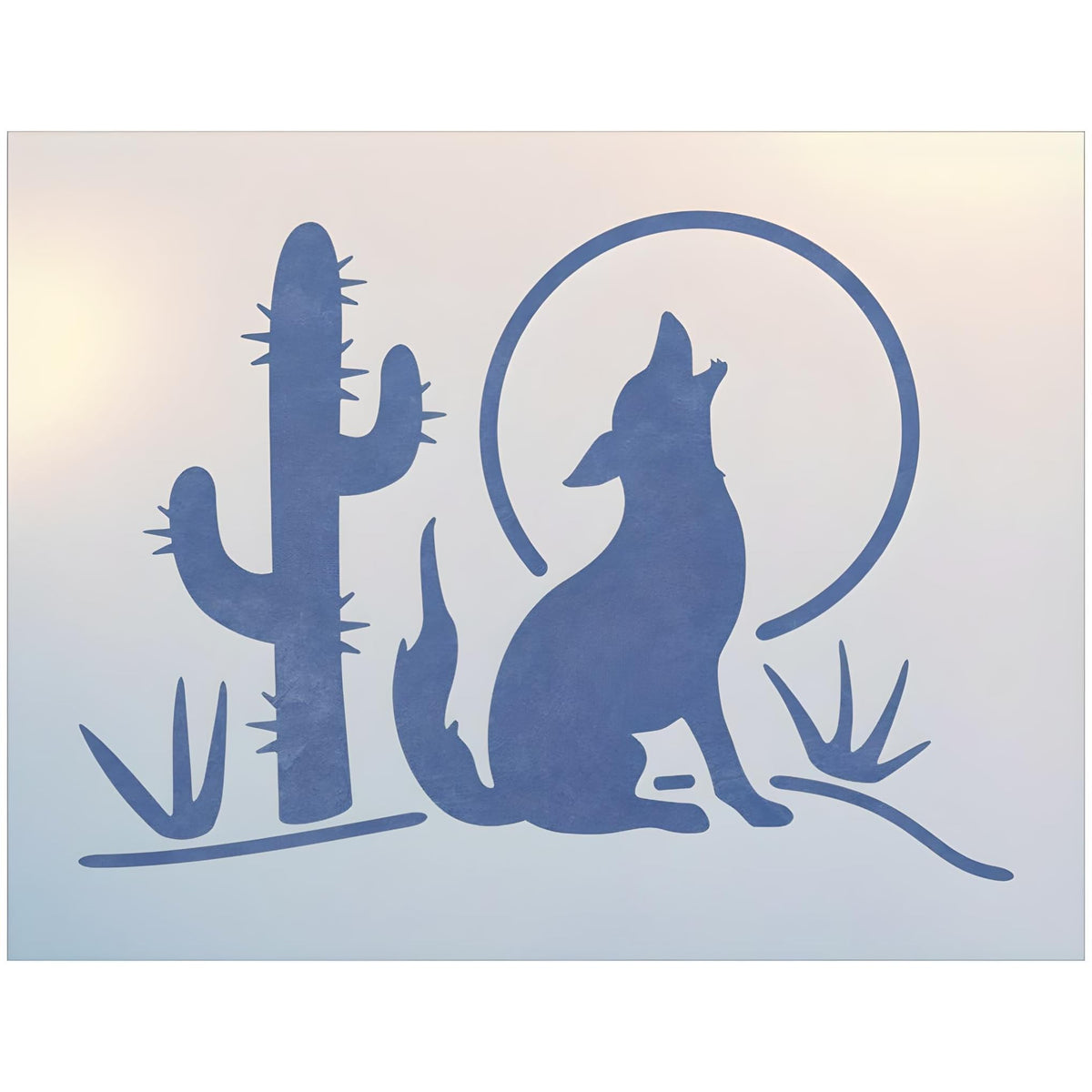 Southwest Coyote Stencil 11x7-9 Mylar reusable stencil