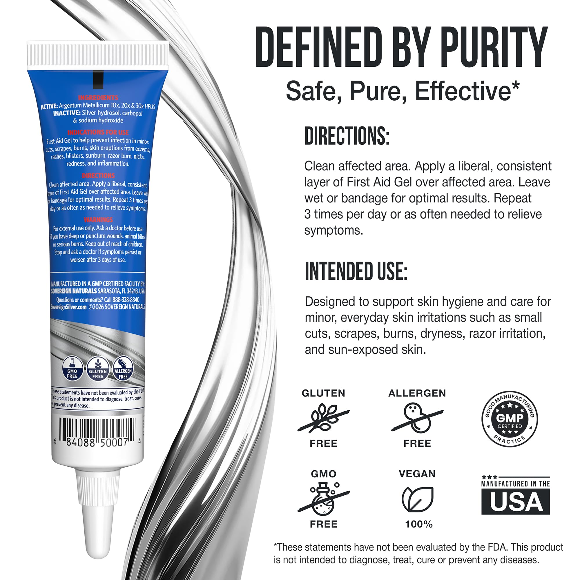 Sovereign Silver Colloidal Silver Gel Burns 0.5 oz
