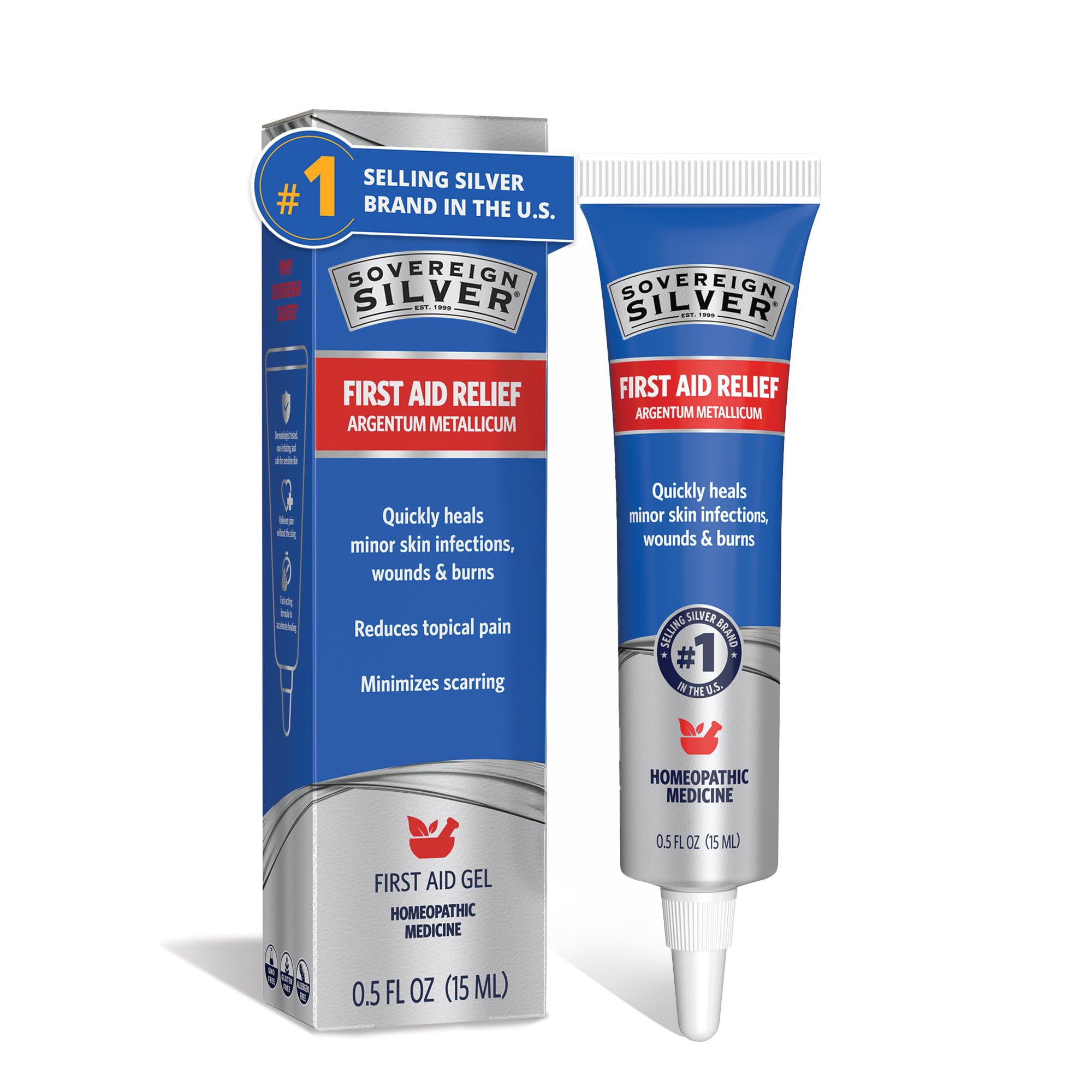 Sovereign Silver Colloidal Silver Gel Wounds Burns 0.5 oz