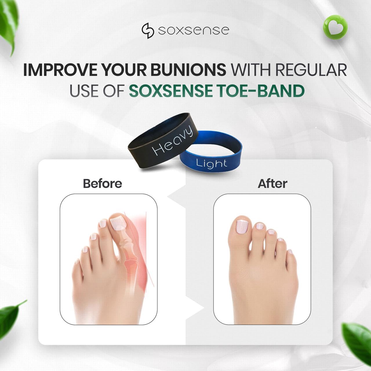 Soxsense foot exercise resistance bands 2-piece set displayed