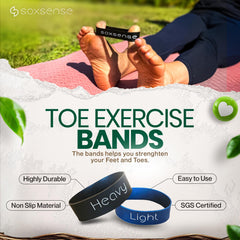 Soxsense toe stretcher bands big toe stretching depiction