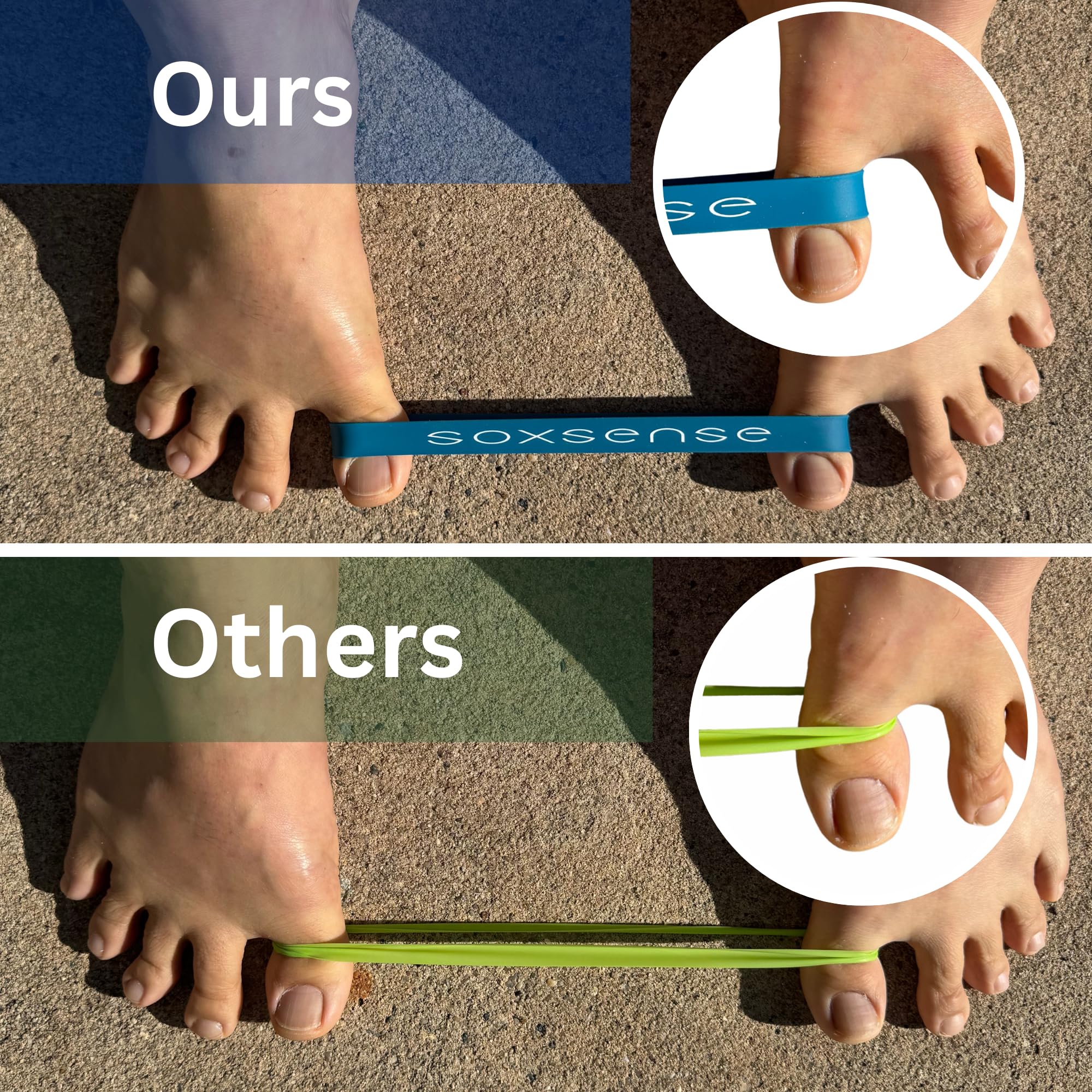 Eco friendly natural rubber toe stretcher bands material emphasis