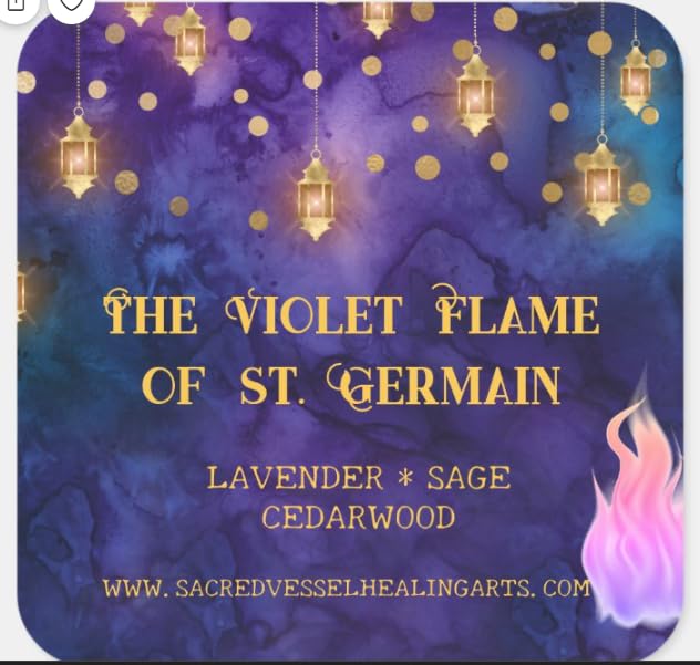 Boxed set of four violet flame votives packaging