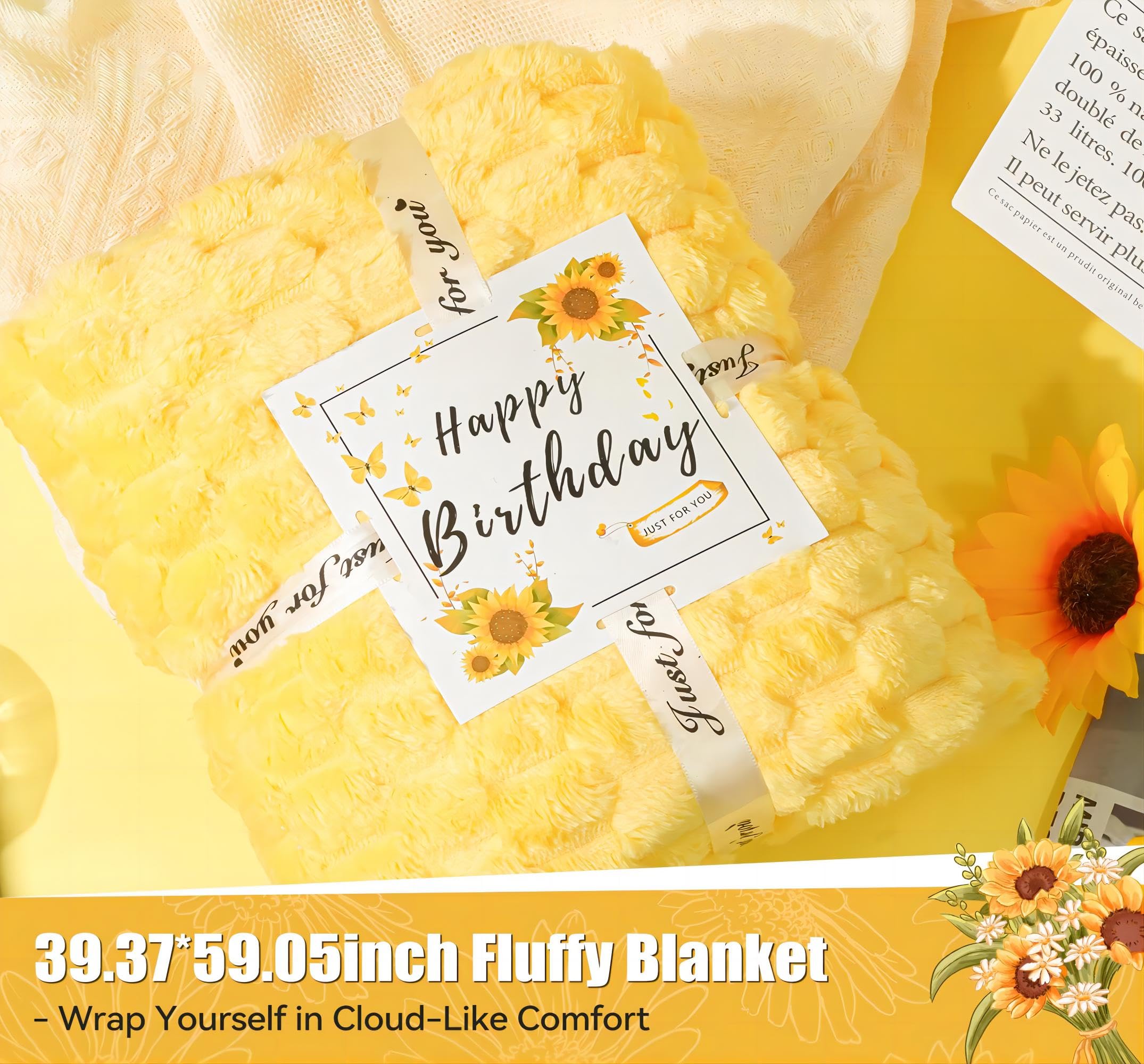 Sunflower self-care set featuring 2 knitted sunflower ornaments