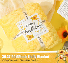 Sunflower self-care set featuring 2 knitted sunflower ornaments