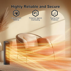Remote control and LED display space heater