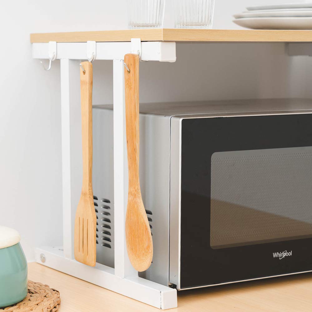 Space saving kitchen counter rack for clutter-free countertop
