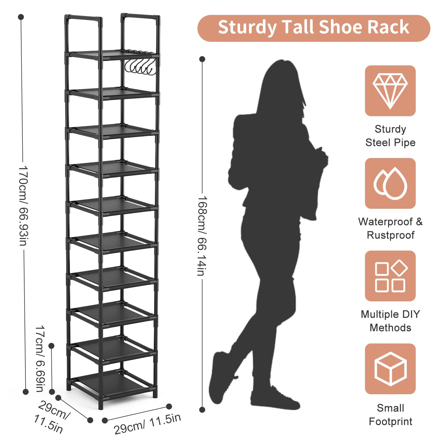 entryway corner shoe rack stores 10-15 pairs of shoes