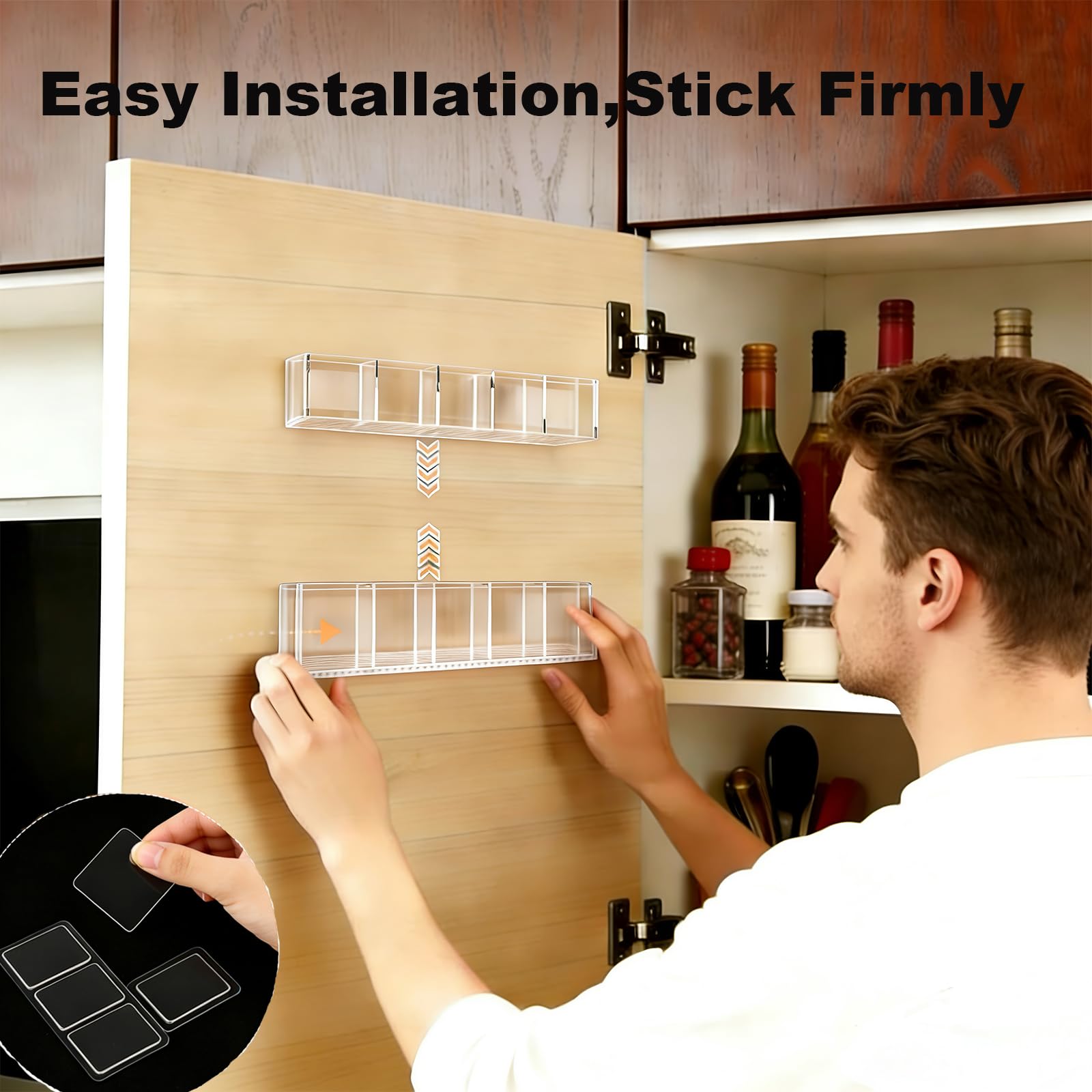 space-saving storage rack for cabinet door